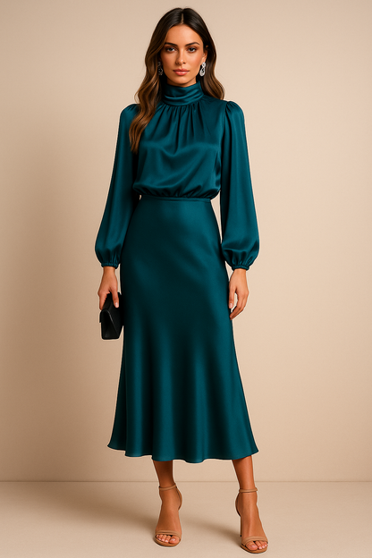 Satin Midi Dress for Women | Elegant Summer Dresses, Comfortable Fit 6
