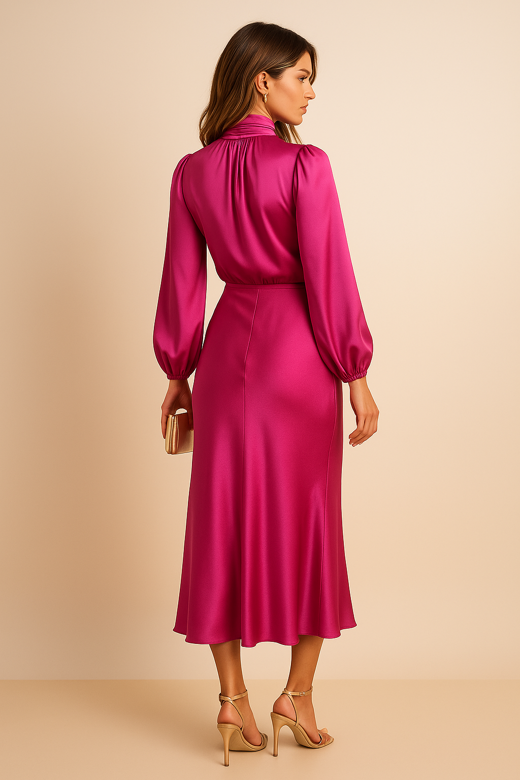 Satin Midi Dress for Women | Elegant Summer Dresses, Comfortable Fit 8