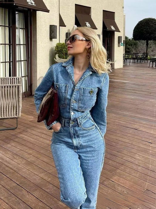 Clara | Women’s Denim Jumpsuit | Versatile One-Piece Style