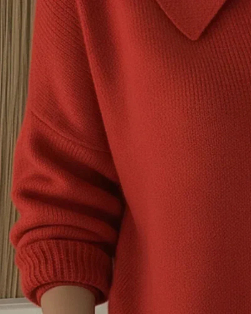 Odile Point Collar Cropped in Red – Women's Cardigan