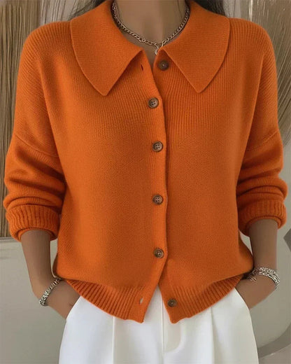 Odile Point Collar Cropped in Red – Women's Cardigan