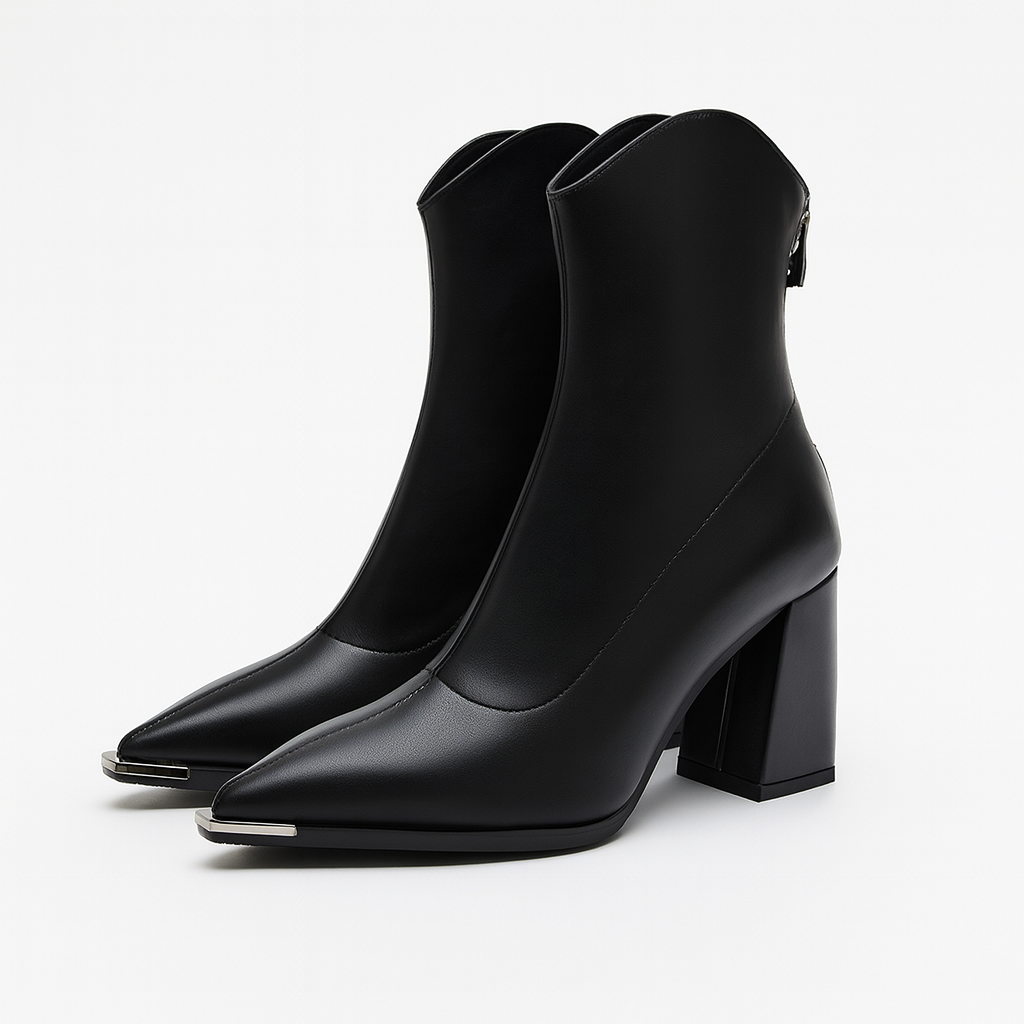 Stylish Chelsea Boots Men | Faux Leather, Chrome Tip Accent 0