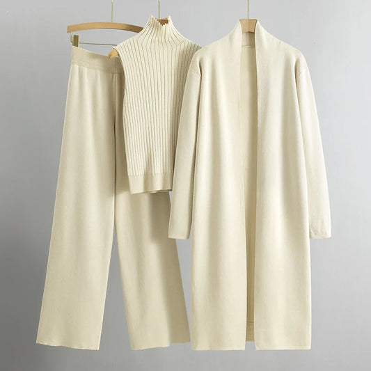 Vicenza Women's Set | Open-Stitch Cardigan & Wide-Leg Pants Loungewear 0