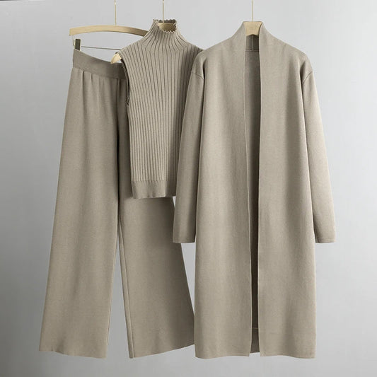 Vicenza Women's Set | Open-Stitch Cardigan & Wide-Leg Pants Loungewear 1