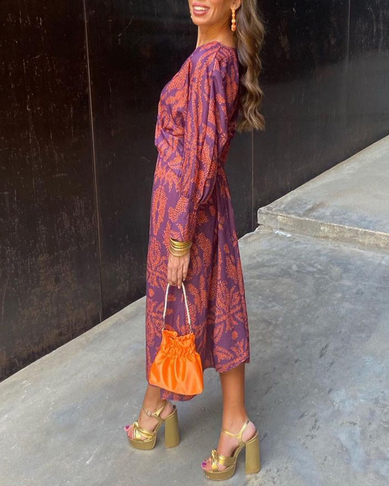 Violet Floral Maxi Dress for Women | Elegant A-Line Design, Plus Size Available 3