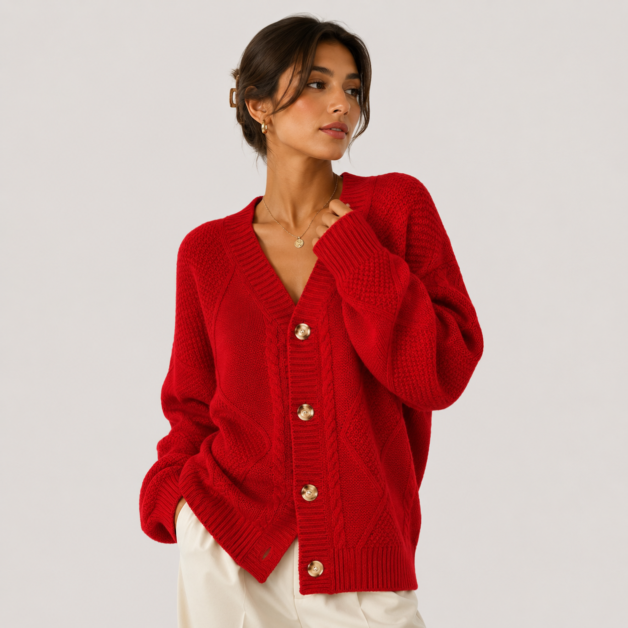 Roos | Strickjacke mit Knopfleiste Premium