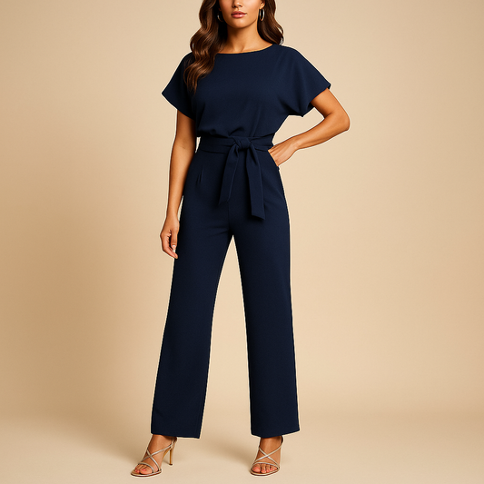 Women's High-Waist Jumpsuit | Elegant Lace-Up Detail 1