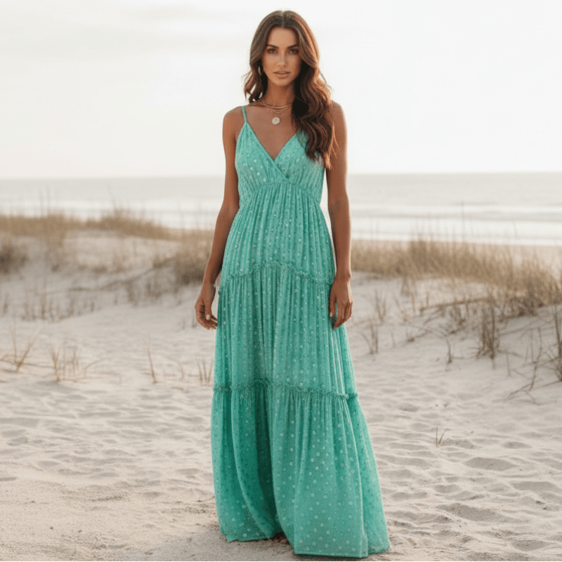 Women's bohemian floral maxi sundress | Elegant summer dress 0