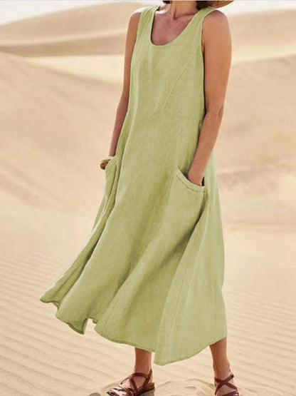 Women's breathable cotton blend summer dress | Flowy knee-length casual outfit 6