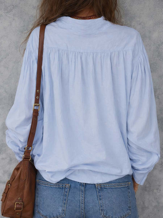 Women's breathable cotton blouse | Elegant long sleeve summer top 1