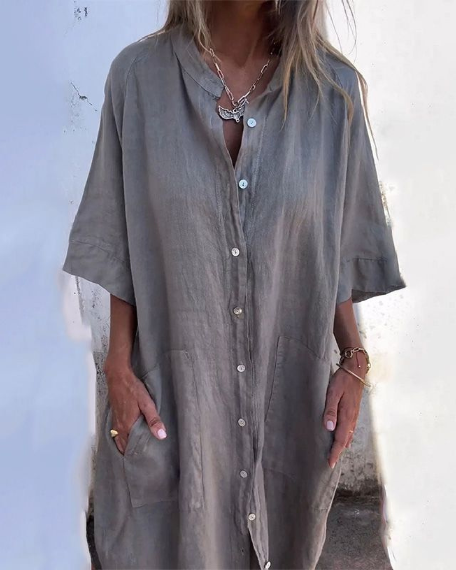 Women's breathable cotton boho maxi dress | Relaxed fit summer dress for effortless style 0