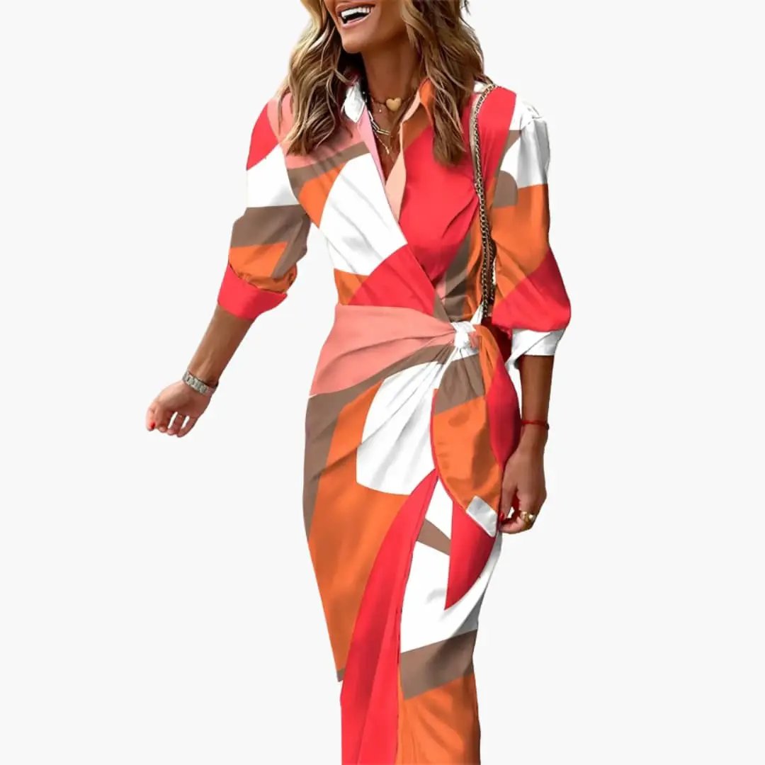 Women's breathable cotton striped maxi dress | Elegant wrap summer dress 10