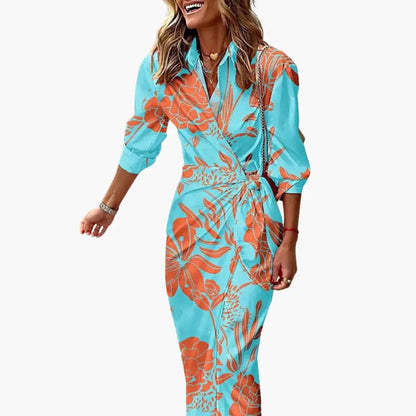 Women's breathable cotton striped maxi dress | Elegant wrap summer dress 3