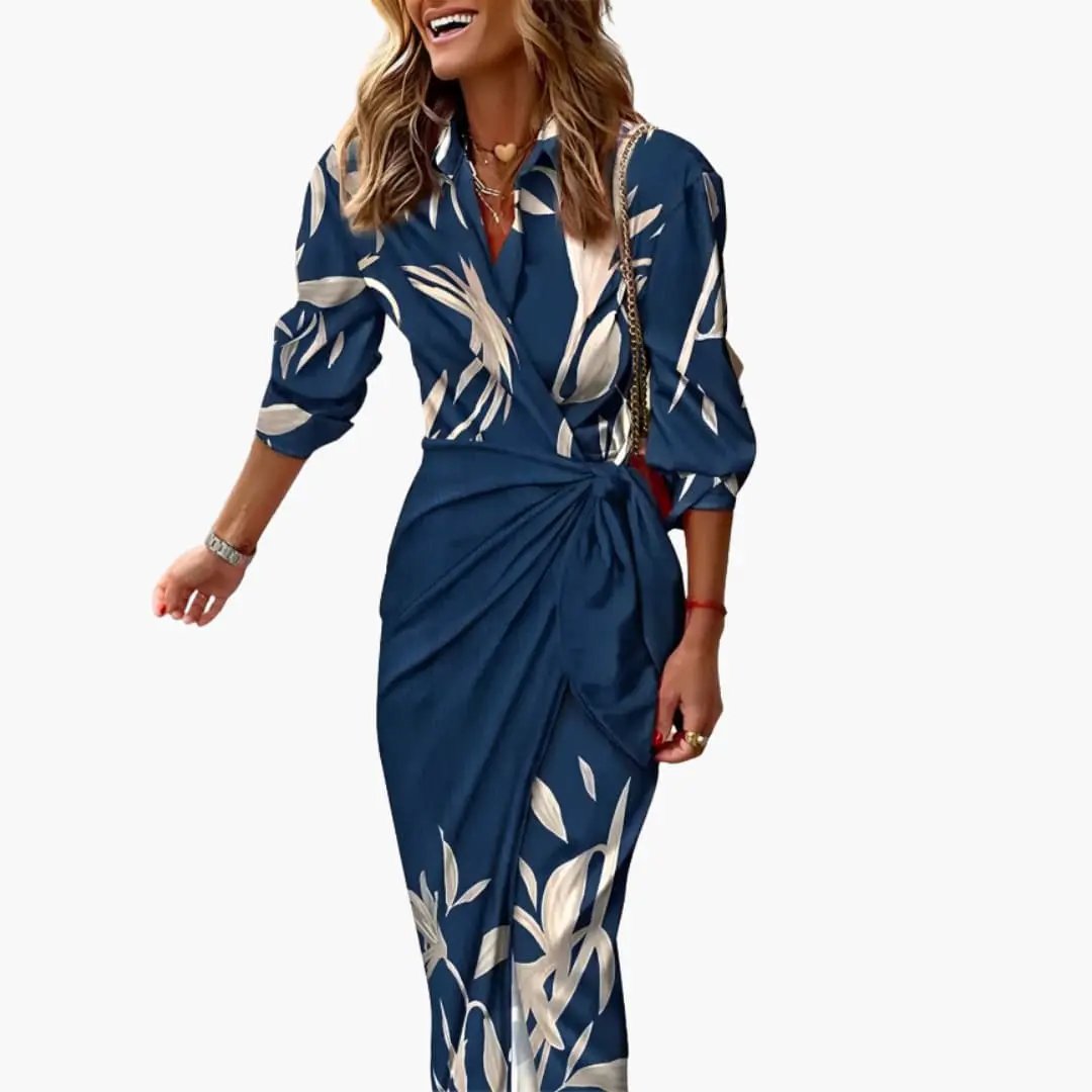 Women's breathable cotton striped maxi dress | Elegant wrap summer dress 9