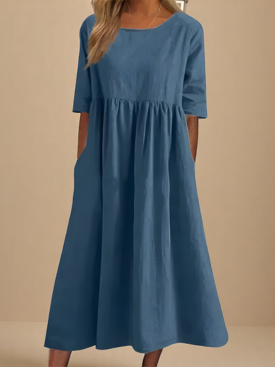 Women's breathable cotton summer dress | Lightweight casual flowing fit with pockets 1