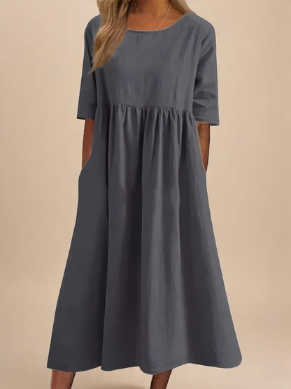 Women's breathable cotton summer dress | Lightweight casual flowing fit with pockets 2