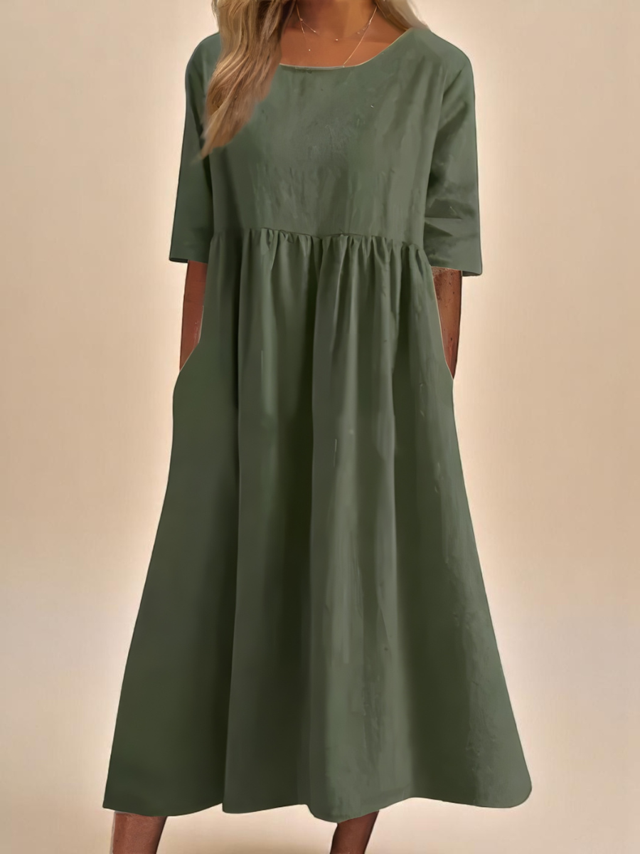Women's breathable cotton summer dress | Lightweight casual flowing fit with pockets 3