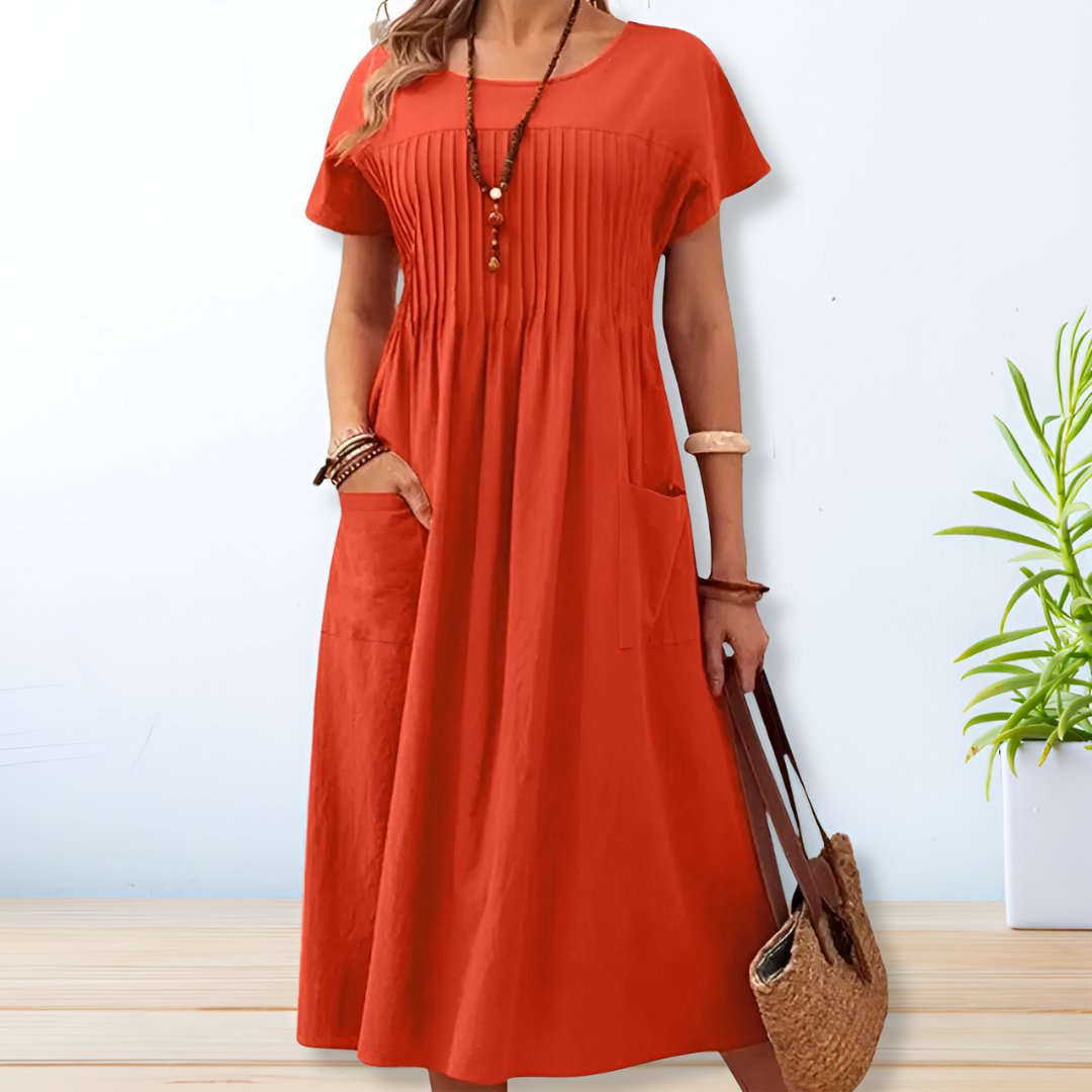 Women's breathable cotton summer dress | Relaxed fit casual day dress with pockets 2