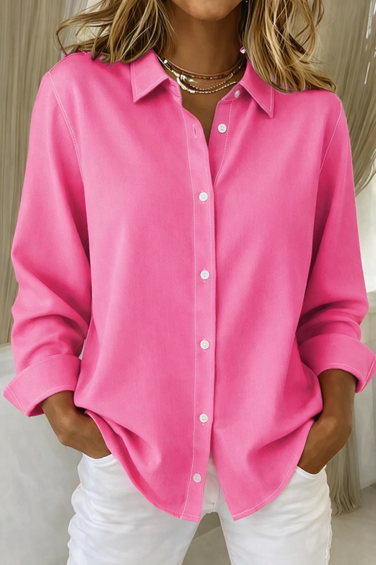 Women's breathable white blouse | Elegant button-down long sleeve top 0