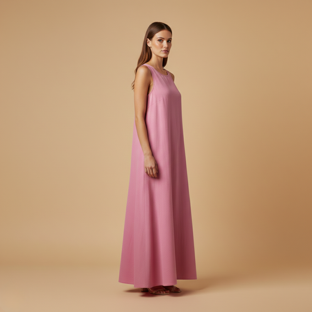 Women's casual woven sleeveless summer dress | Comfortable long maxi dress with pockets 2