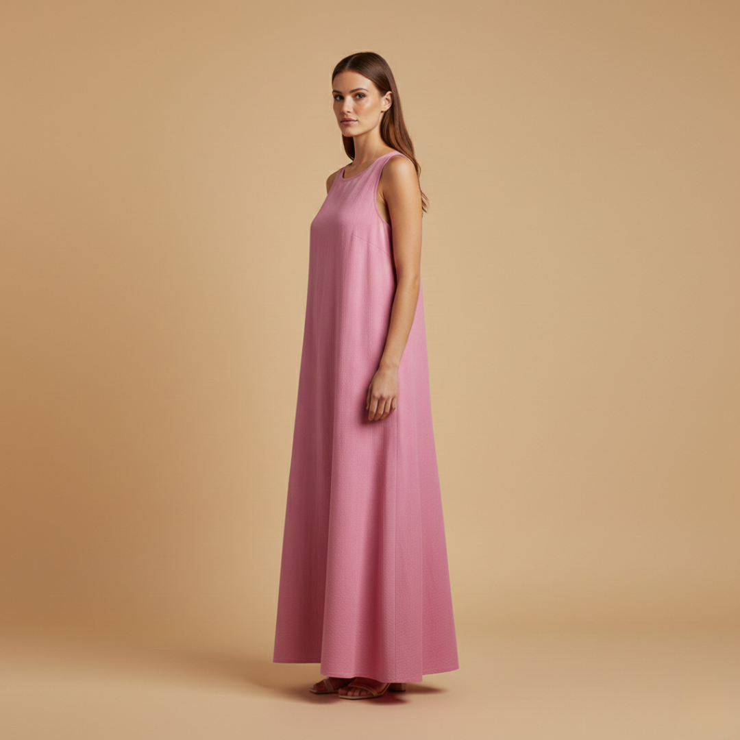 Women's casual woven sleeveless summer dress | Comfortable long maxi dress with pockets 3
