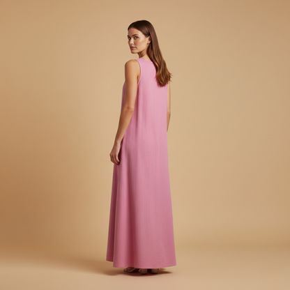 Women's casual woven sleeveless summer dress | Comfortable long maxi dress with pockets 4