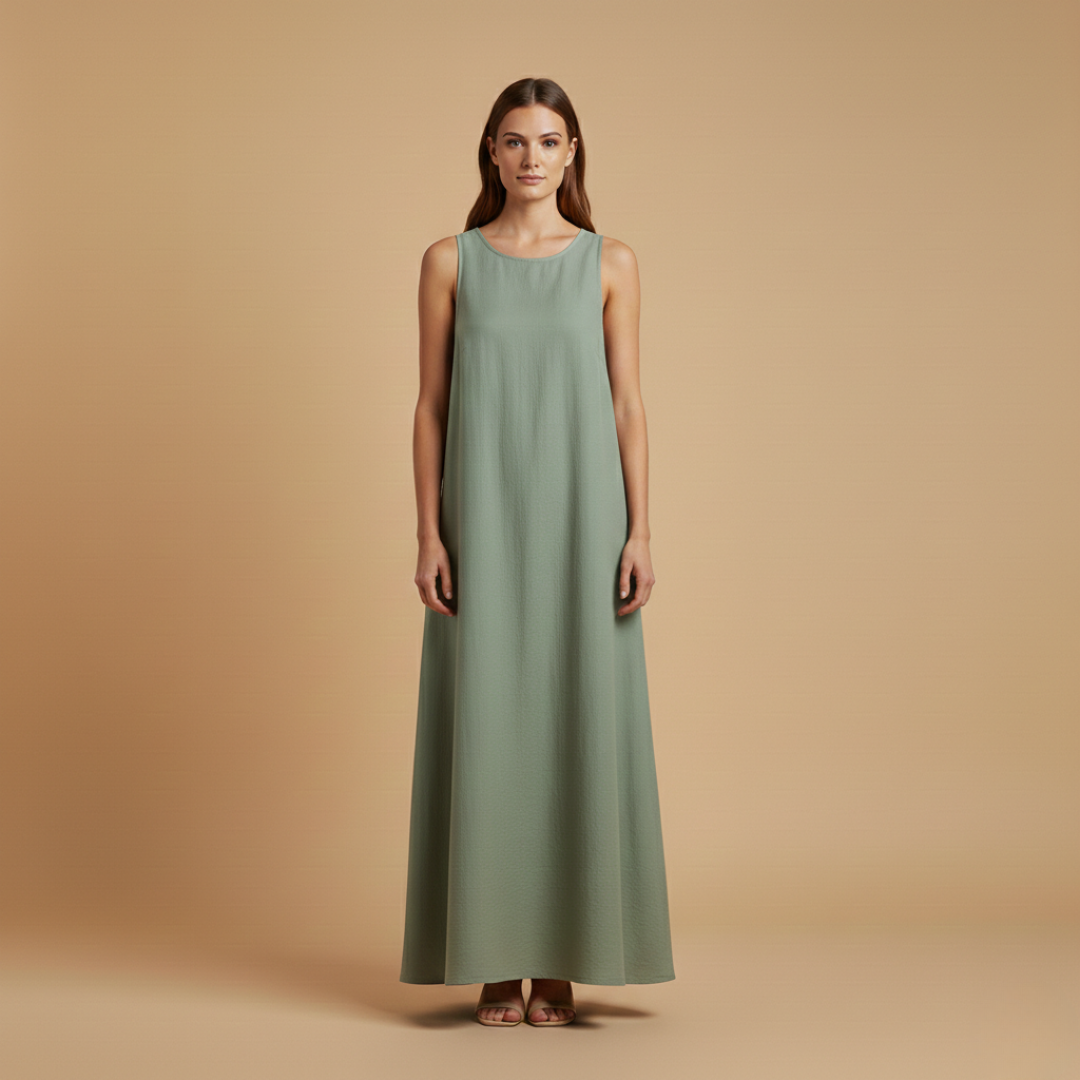 Women's casual woven sleeveless summer dress | Comfortable long maxi dress with pockets 7