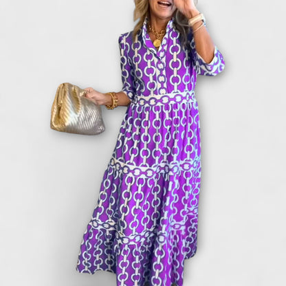 Women's chain pattern midi dress | Elegant summer cocktail dress 3