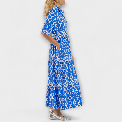 Women's chain pattern midi dress | Elegant summer cocktail dress 5