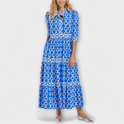 Women's chain pattern midi dress | Elegant summer cocktail dress 7