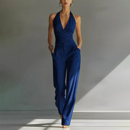 Women's chiffon halter jumpsuit | Elegant wide-leg evening wear 1
