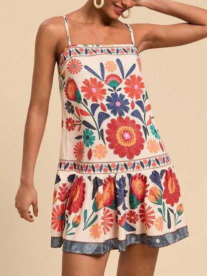 Poppy | Geblümtes ausgestelltes Minikleid