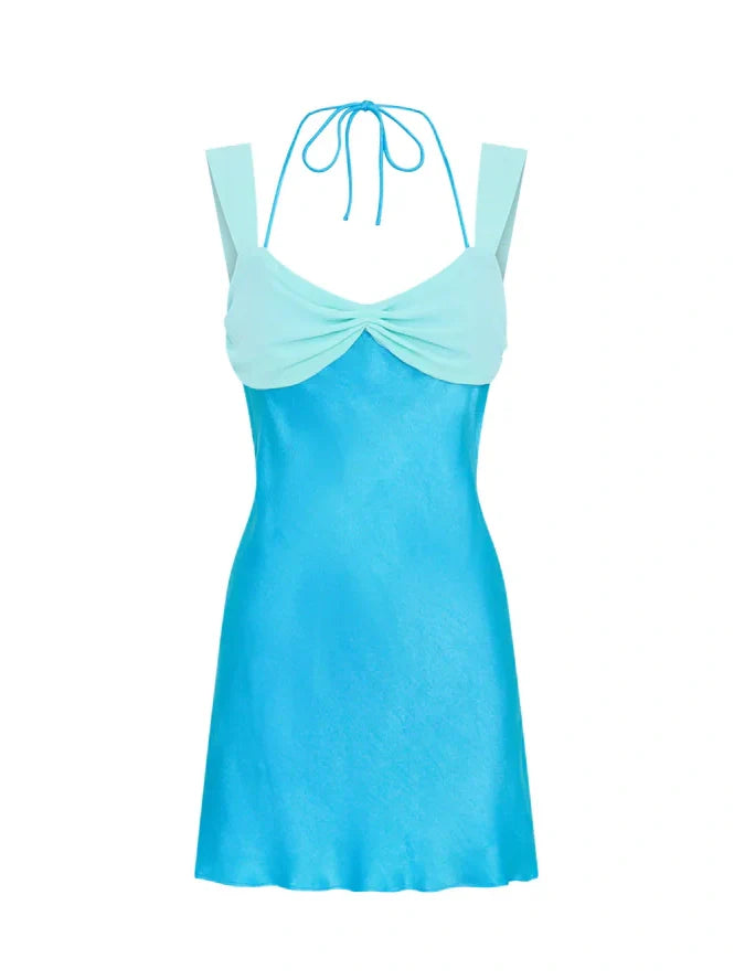 Women's elegant A-line cocktail dress | Red short criss-cross back party dress 8
