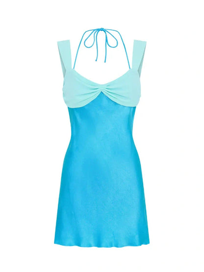 Women's elegant A-line cocktail dress | Red short criss-cross back party dress 8