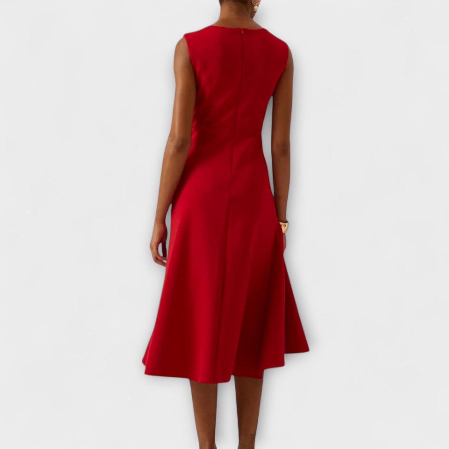 Women's elegant asymmetric midi dress | Chic sleeveless formal gown 1