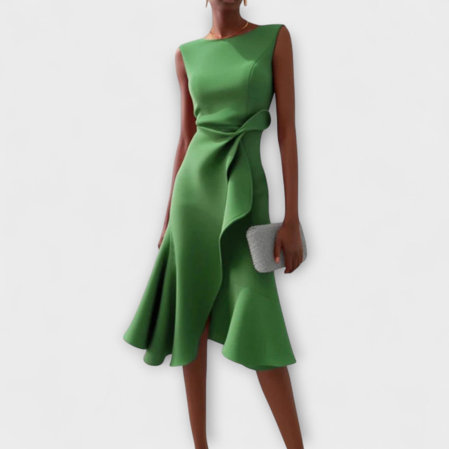Women's elegant asymmetric midi dress | Chic sleeveless formal gown 6