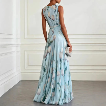 Women's elegant chiffon tulip dress | Flowy formal wedding guest attire 2