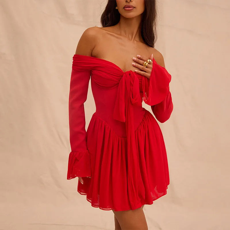 Blythe | Carmen-Kleid mit Falten