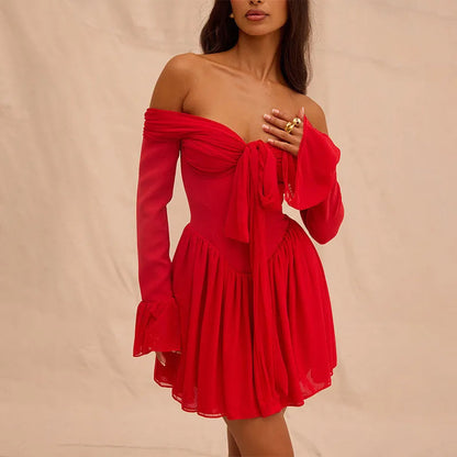 Blythe | Carmen-Kleid mit Falten
