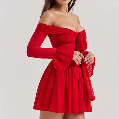 Blythe | Carmen-Kleid mit Falten