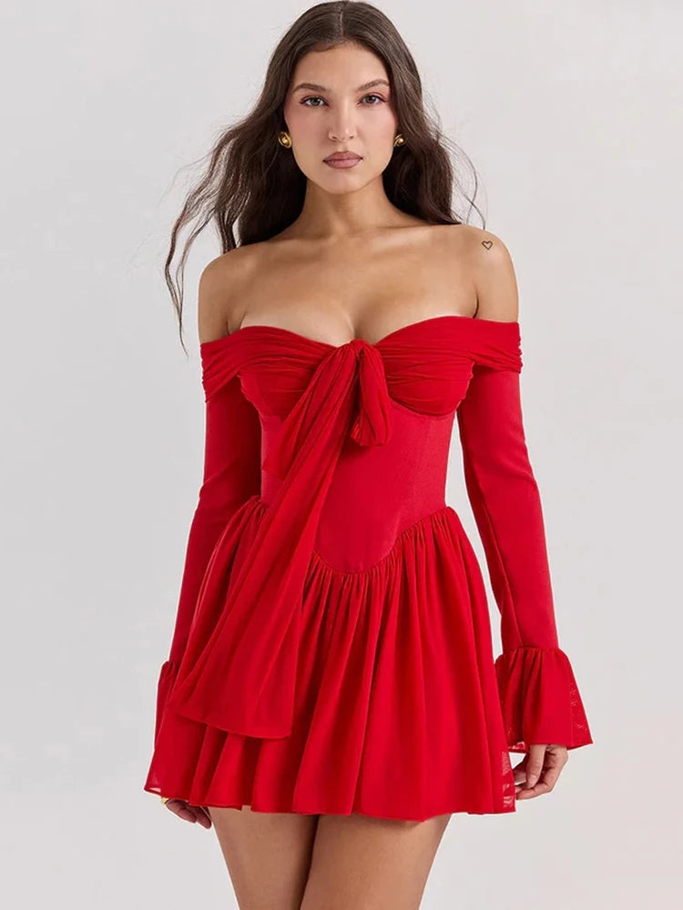 Blythe | Carmen-Kleid mit Falten