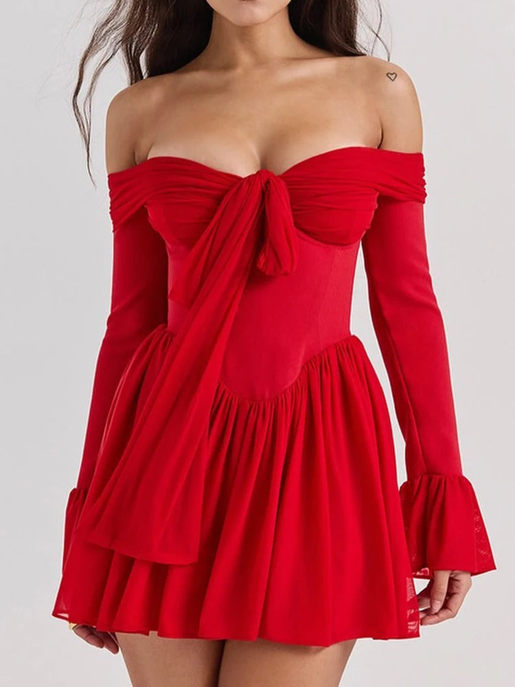 Blythe | Carmen-Kleid mit Falten