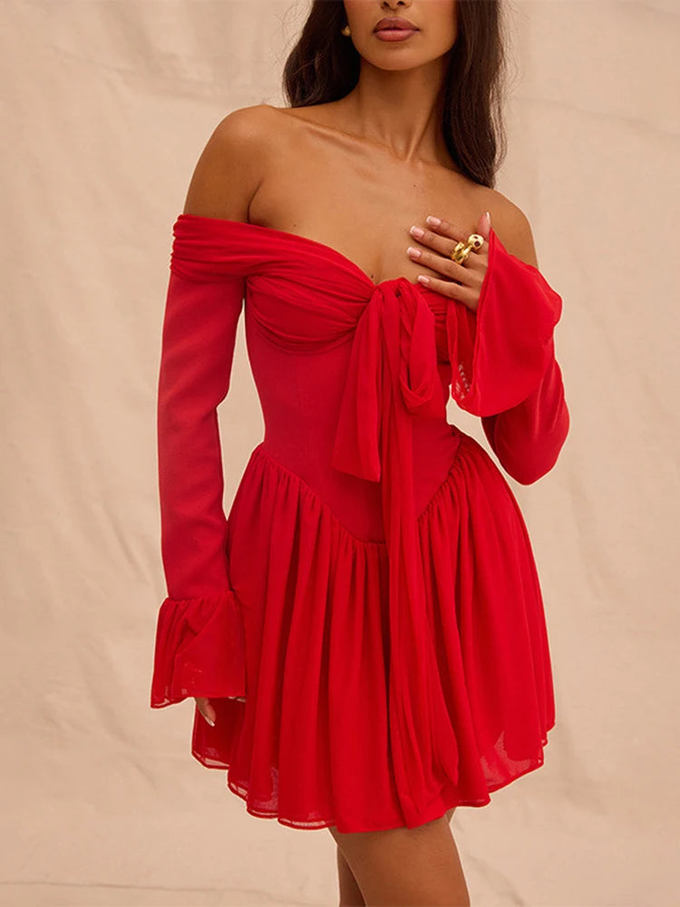 Blythe | Carmen-Kleid mit Falten