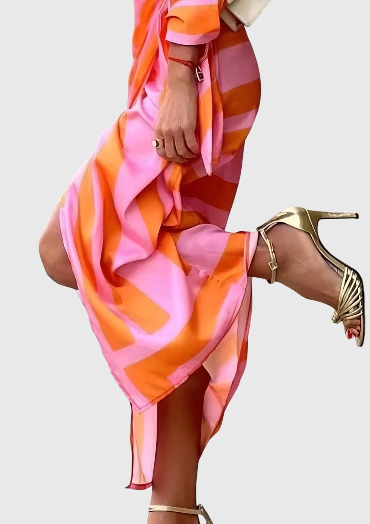 Women's elegant printed wrap dress | Flattering plus size summer maxi dress 3