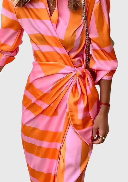 Women's elegant printed wrap dress | Flattering plus size summer maxi dress 6