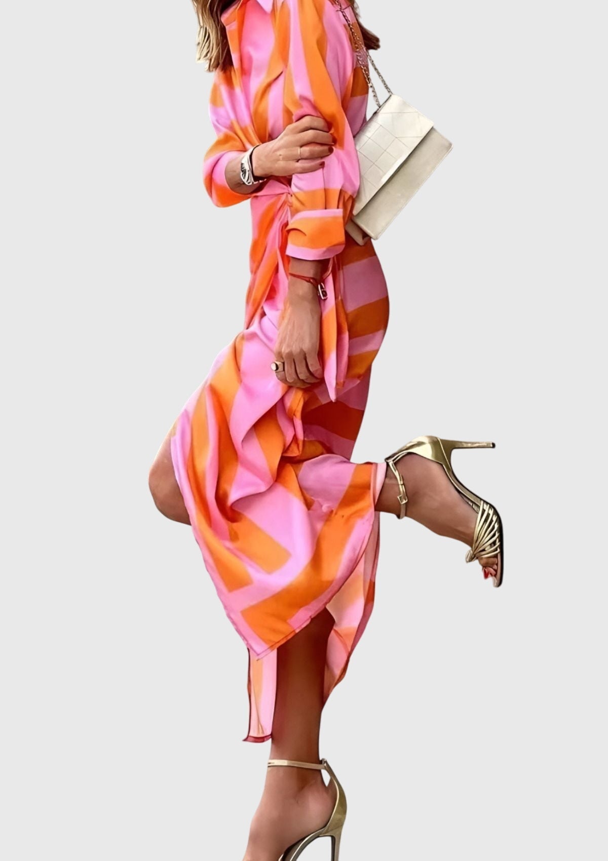 Women's elegant printed wrap dress | Flattering plus size summer maxi dress 7