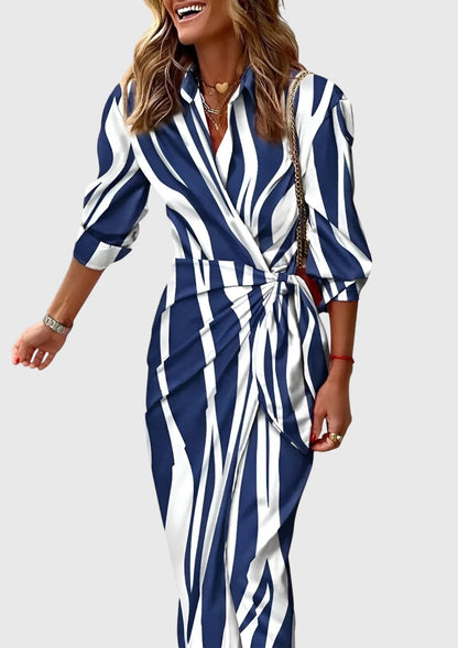 Women's elegant printed wrap dress | Flattering plus size summer maxi dress 9