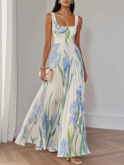 Women's floral chiffon maxi dress | Elegant summer gown for special occasions 1