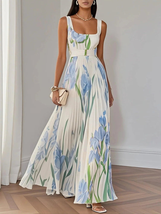 Women's floral chiffon maxi dress | Elegant summer gown for special occasions 1