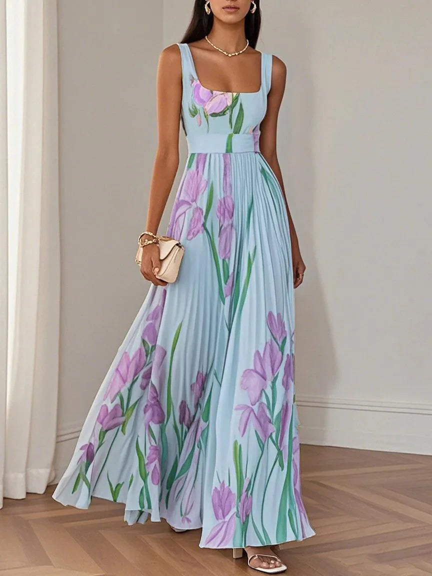 Women's floral chiffon maxi dress | Elegant summer gown for special occasions 2